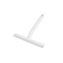 White Silicone Shower Squeegee with Ergonomic Curved Handle and DoubleBevel Blade for Bathroom Glass