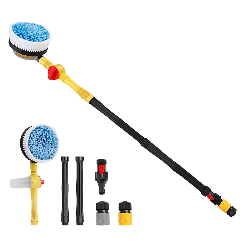 Telescopic Car Wash Brush With Soap Dispenser, 360 Automatic Rotating Cleaning Brush For Car Suv Truck 9351714548793