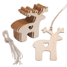 (6) DIY Wooden Christmas Decoration for Home Tree DIY Arts Crafts Decor Party Hanging Pendant to Paint Xmas Ornament
