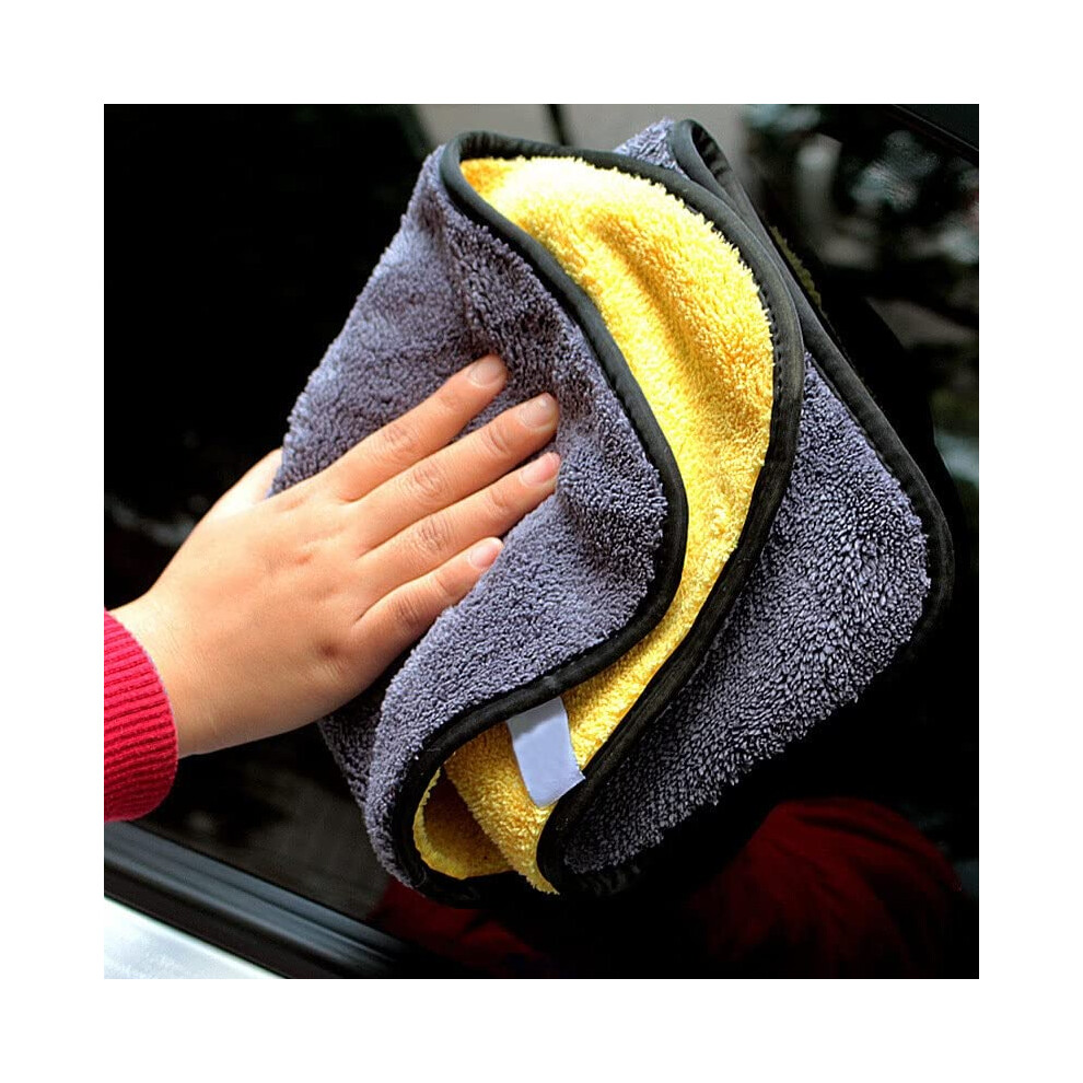 Microfiber Car Wash Towel And Ultra Absorbent Scratch Car Detailing Drying Cloth 30X40cm Yellow/Grey 9330225400936