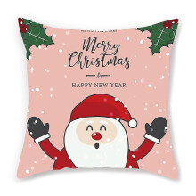 (25) Merry Christmas Cushion Cover Santa Claus Elk Decorative Pillow Throw Sofa for Case for Home Living Room New Year Decoration