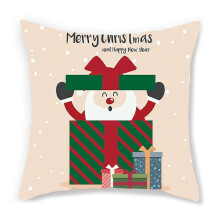 (14) Merry Christmas Cushion Cover Santa Claus Elk Decorative Pillow Throw Sofa for Case for Home Living Room New Year Decoration