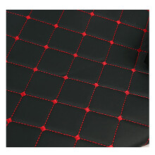 Quilted Faux Leather Upholstery Fabric 140cm Wide Waterproof Soft Foam Vinyl for Car Seats and Sofa Black