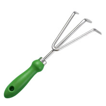 Stainless Steel Hand Rake for Gardening, Ergonomic Non Slip Handle, Rust Resistant Garden Hand Tool