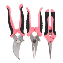 3pcs Stainless Steel Garden Pruning Shears Set with Ergonomic Comfort Grip for Flowers and Shrubs