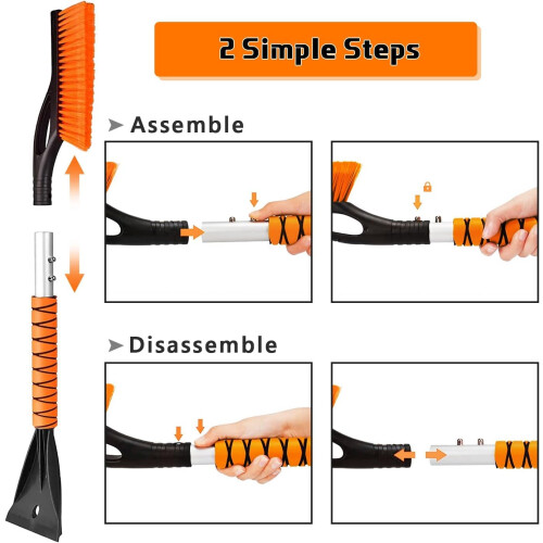 27 Inch Car Ice Scraper Long Handle Heavy Duty Windshield Ice Scraper for SUVs and Trucks 2