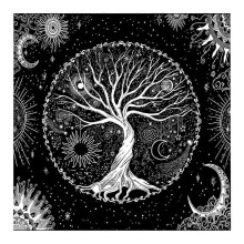 (80cm) Tarot Tablecloth Board Game Cards Pad Divination Tablecloth Pentacle Tablecloth