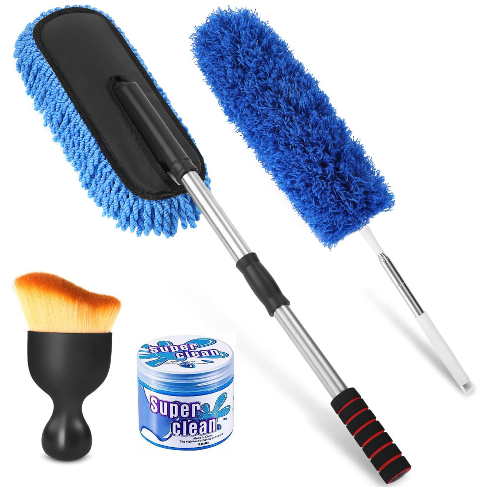 Car Duster Set 4 Pack, Extendable Microfiber Car Cleaning Brush With Scratchâ 360 Head For Car, Truck, Suv And Home 9351714549080