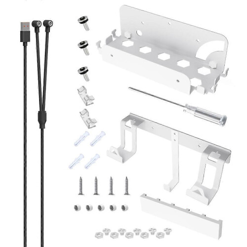 (White) For SwitchOLED Wall Hanging Game Console Stand Bracket Game Console Host Storage