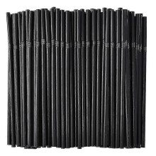 (200 sticks) 500/200/100pcs Flexible Bendy Black Drinking Straws Plastic Disposable Straws