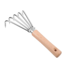 Stainless Steel Hand Rake for Precision Weeding and Easy Soil Loosening, Compact Garden Cultivator Tool