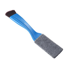 Double Sided Car Detailing Brush for Interior and Exterior, Soft Nylon and Coral Velvet, Blue