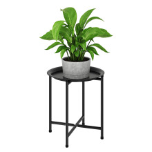 Tall Black Metal Plant Stand with Removable Tray, Heavy Duty Indoor Outdoor Flower Pot Holder for Patio and Living Room