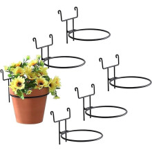 Set of 6 Black Metal Wall Mounted Plant Holders, Rust‑Resistant Iron Hanging Flower Pot Stands for Indoor Outdoor Garden Decor