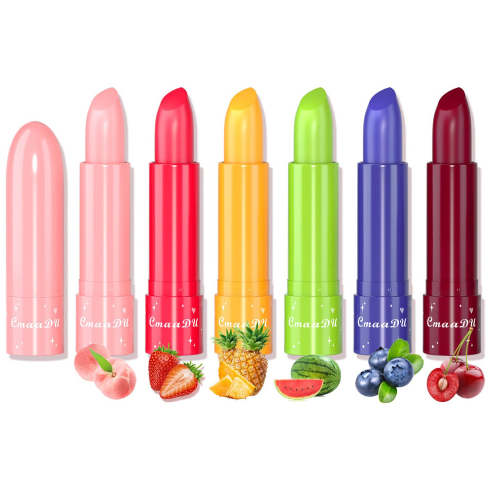6PCS PH Color Changing Tinted Lip Balm Set for Women, Long Lasting Hydration with Fruity Flavors