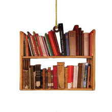(D) Reading Book Christmas Ornament Craft Stacked Book Hanging Ornament Christmas Tree Decorative - JA