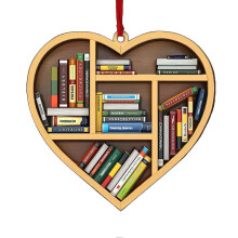 (E) Reading Book Christmas Ornament Craft Stacked Book Hanging Ornament Christmas Tree Decorative - JA