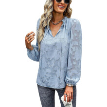 (L, Blue) Women's Summer Tops Casual Loose Female Flowy T-Shirts Blouse Floral Blouses