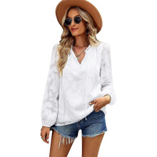 (L, White) Women's Summer Tops Casual Loose Female Flowy T-Shirts Blouse Floral Blouses