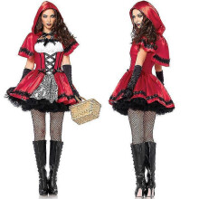 (M) Classic Little Red Riding Hood Costume Halloween Fantasy Hen Party Cosplay Costume