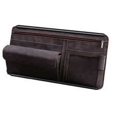 (Brown) Car Visor Sunglasses for Case Eye Glass Storage Box Automotive Accessories