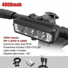 (4000 mah) 6000lm Bicycle Light Front 8000mah Bike Light Ipx5 Waterproof Flashlight Usb Charging Headlight For Mtb Road Cycling Lamp - JA