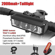 (2000 mah combo) 6000lm Bicycle Light Front 8000mah Bike Light Ipx5 Waterproof Flashlight Usb Charging Headlight For Mtb Road Cycling Lamp - JA