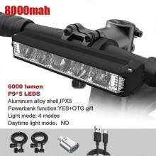 (8000 mah) 6000lm Bicycle Light Front 8000mah Bike Light Ipx5 Waterproof Flashlight Usb Charging Headlight For Mtb Road Cycling Lamp - JA