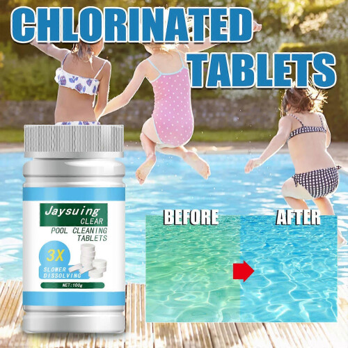 (Boxed, D) Pool Chlorinating Tablets Clear Balance Fast Acting & Quick Dissolving Pool Cleaning Maintenance Accessories 50/100g 2