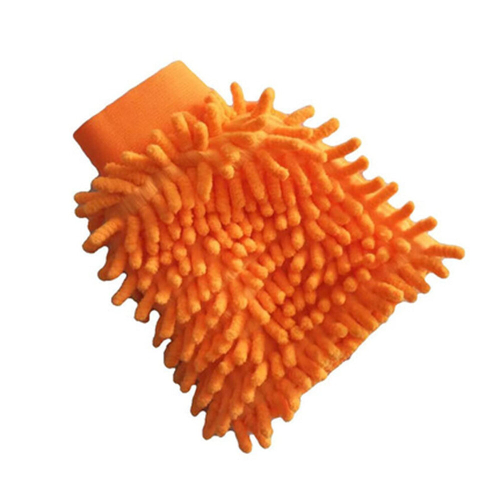 Chenille Microfiber Car Wash Mitt Â Ultra Absorbent Scratchfree Dualsided Glove For Auto Detailing Orange 9330225401582
