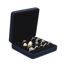(Blue) Ring Storage-Case Multiple Ring Holder for Jewelry Fit to Travel for Wedding
