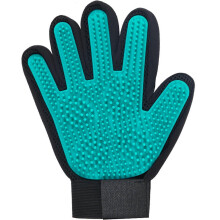 (Right Hand Green) Rubber Glove Brush for Pet Multifunctional Massaging Shedding Glove Pet Supply