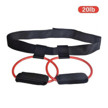 (Red) 15-35Lb adjustable fitness resistance bands elastic band butt legs muscle training band - PW