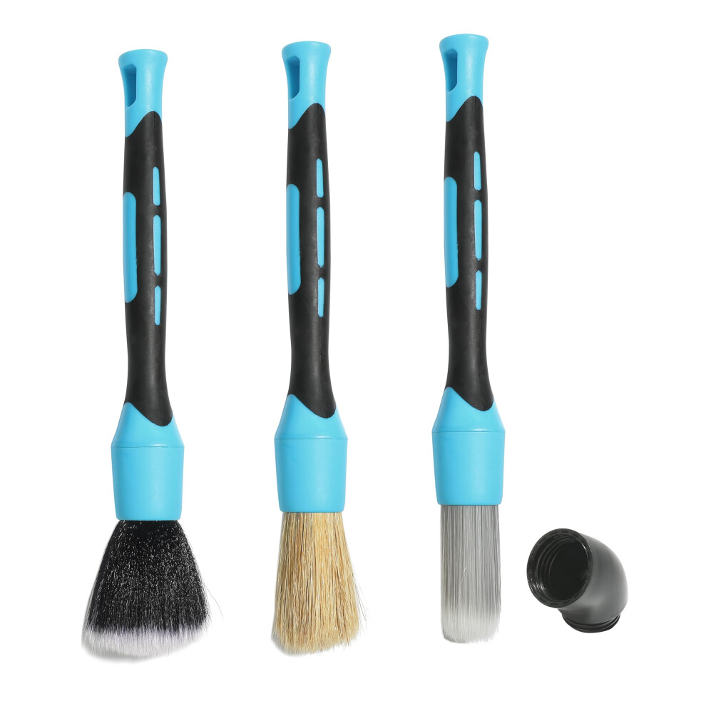 3Pcs Car Detailing Brush Set, Soft NoâScratch Bristles For Dashboard Vents Engine Bay And Wheels 9351714549684