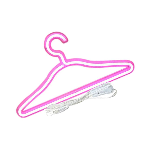 Modern Illuminated Garment Hanger Plastic-pink light