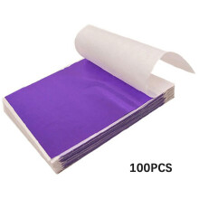 (Purple) 100 Sheets Imitation Gold Foil Paper Decorative Gold Foil Sheets for Bronzing