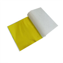 (Tartrazine) 100 Sheets Imitation Gold Foil Paper Decorative Gold Foil Sheets for Bronzing