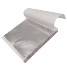 (Silver Foil) 100 Sheets Imitation Gold Foil Paper Decorative Gold Foil Sheets for Bronzing