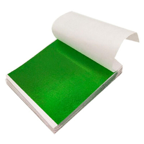 (Green) 100 Sheets Imitation Gold Foil Paper Decorative Gold Foil Sheets for Bronzing 1