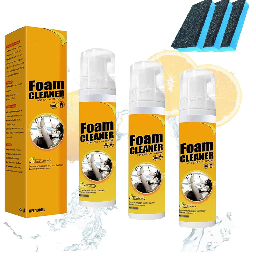 Car Foam Cleaner NoâRinse Foam Formula DeepâClean Action MultiâSurface Spray 30Ml 3Pcs 9351714549769