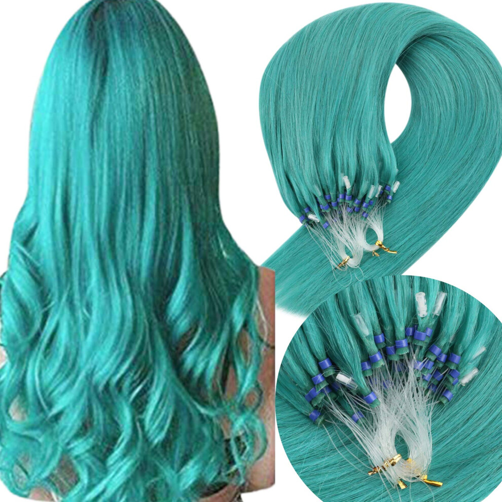 Unisex Human Hair Micro Ring Extensions 18 Inch, Invisible Volume Boost, Salon Quality Natural Straight