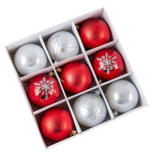 (Red) Set of 9 Small Shatterproof Christmas Tree Balls for Xmas Holiday Wedding Party Unbreakable Practicality Balls Durable