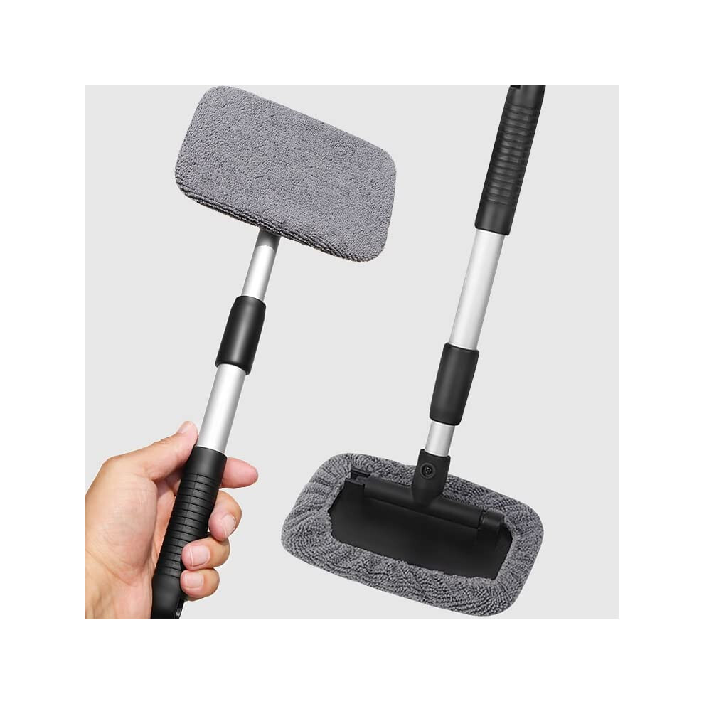 Car Windshield Cleaning Brush With Water Spray, Retractable Aluminum Handle, Antifog Window Care 9351714549837