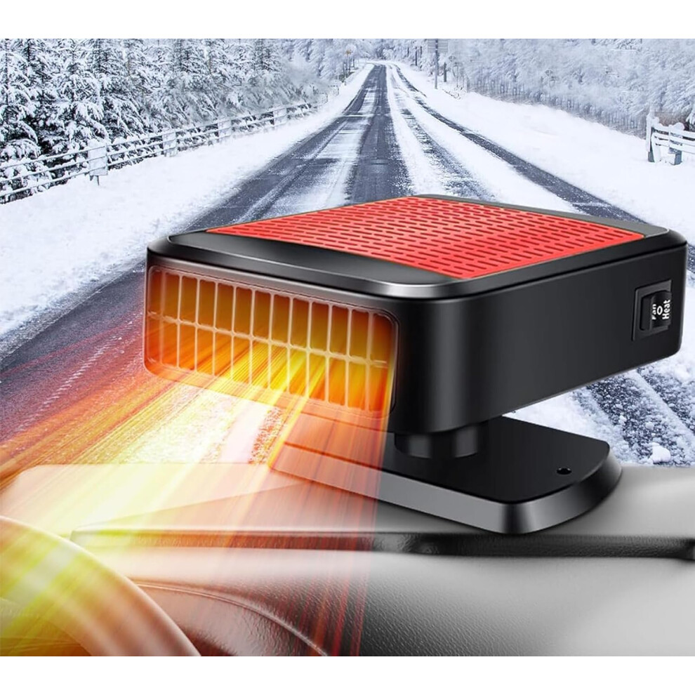 12V 200W Car Heater Defroster, Fast Heating Dual Mode Fan For Windshield With 360 Rotary Design 9330225401919