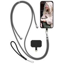Phone Lanyard for Motorola Edge 50 Neo, Adjustable Crossbody Necklace Strap with Quick Release and Secure Hold in Grey