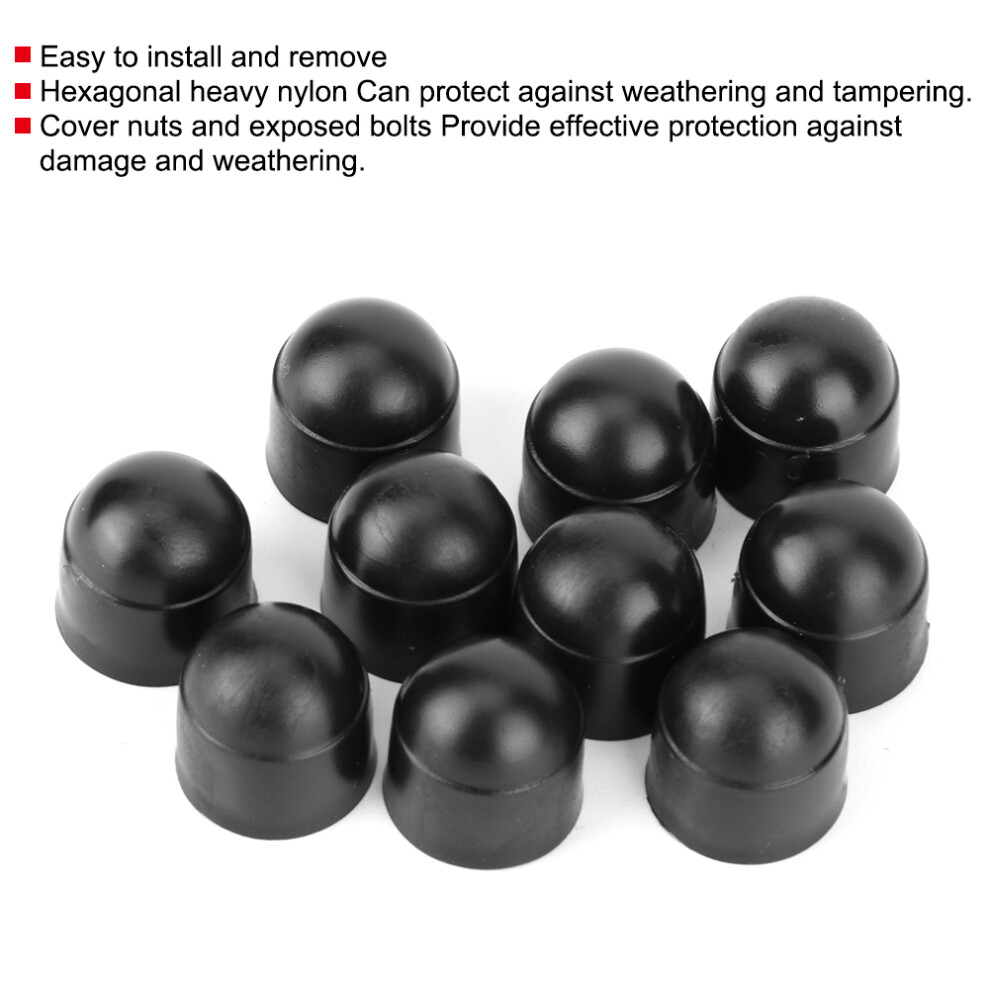 M6 Plastic Hex Screws And Nut Cover Kit For Jdm Cars 10Pcs Rust Resistant Black 9451393715391