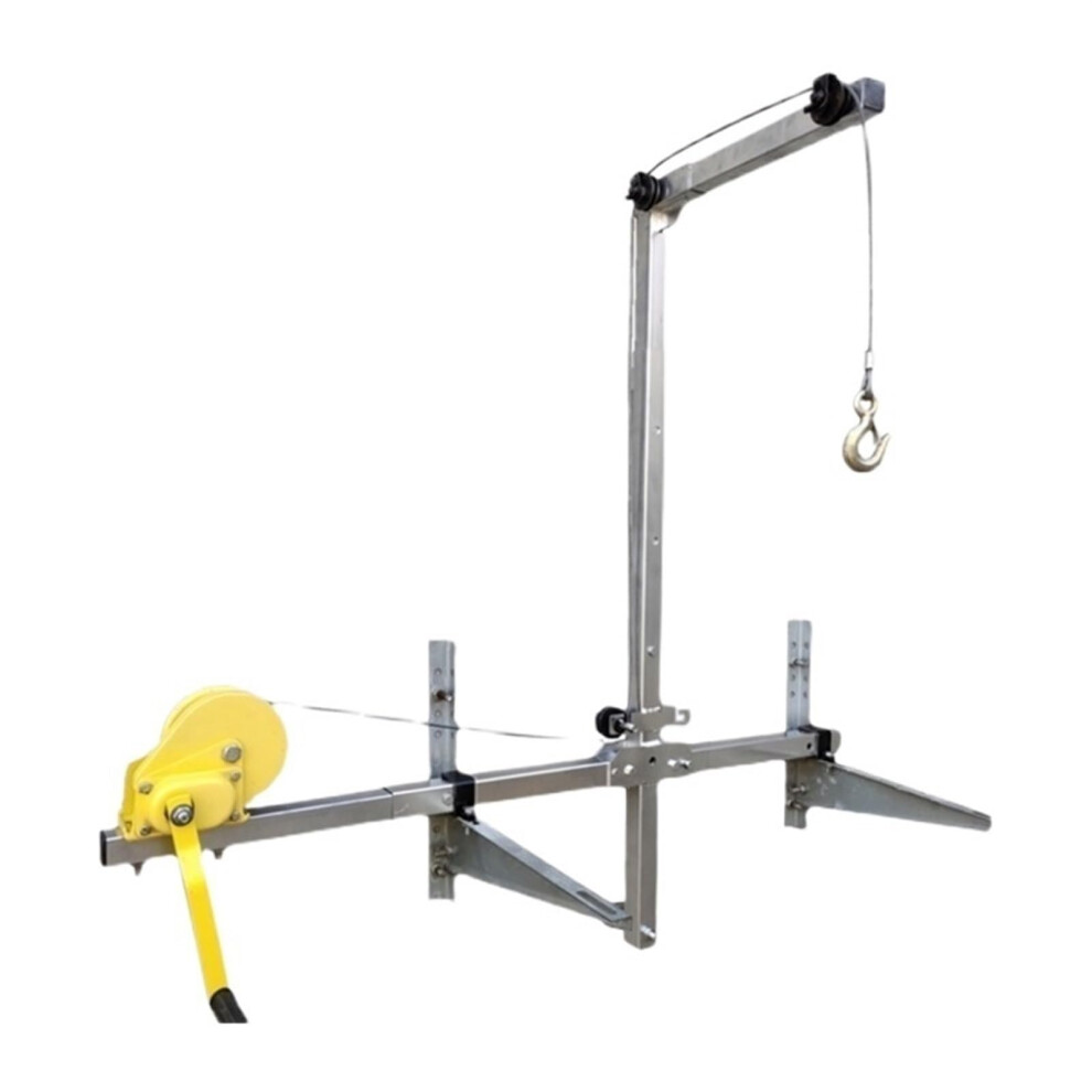 Air Conditioner Installation Lift With Selflocking Manual Winch, Adjustable Folding Bracket 10M Reach 9073542071587