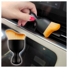 Mini Car Detailing Brush Brown 1pcs, Soft Scratch‑ Bristles for Interior Dashboard and Vents Cleaning