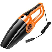 Car Vacuum Cleaner 12V Suction Power Wet and Dry Handheld Mini Car Vacuum for Interior Cleaning Orange