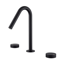 Widespread Bathroom Faucet 3 Hole Brass, Dual Handle Sink Tap with 360 Rotating Spout and Drip Valve